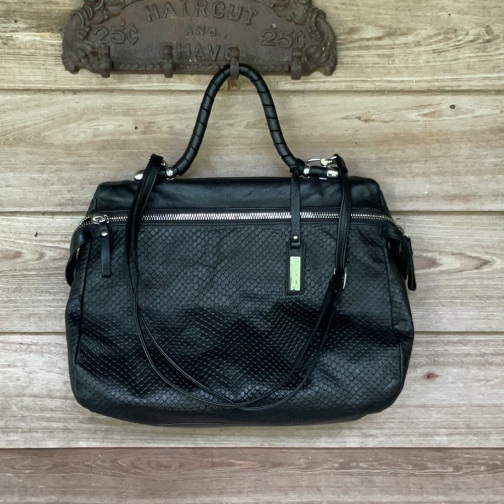 Nicoli LARGE Leather Black Handbag